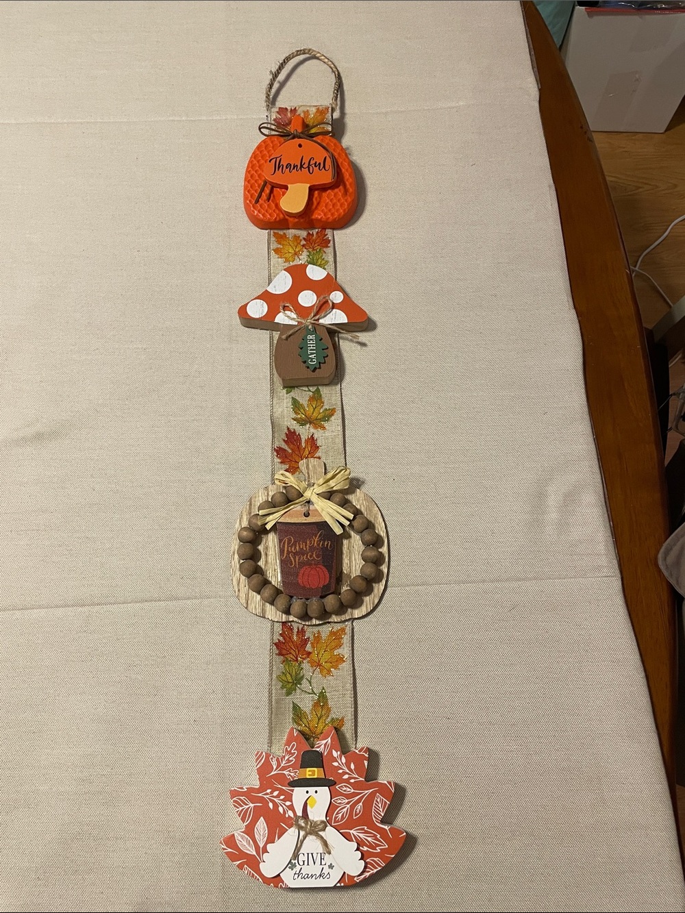 Autumn/ Thanksgiving Hanging Wall Decor Garland in Orange and Brown